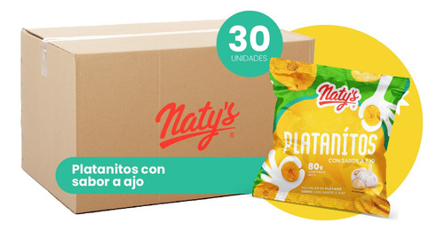 Platanitos Naty´s Con Sabor Ajo 80gr X30 Und