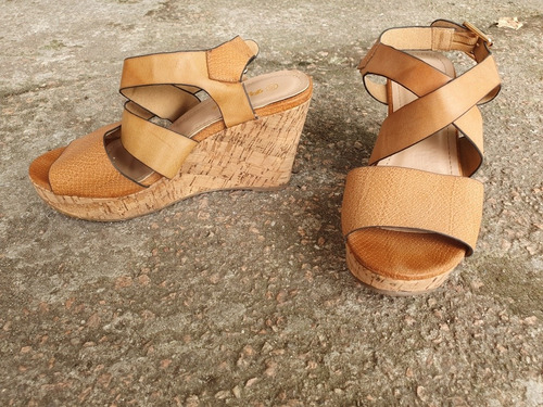 Sandalias Paddock Plataforma Imitación Corcho, Talle 36