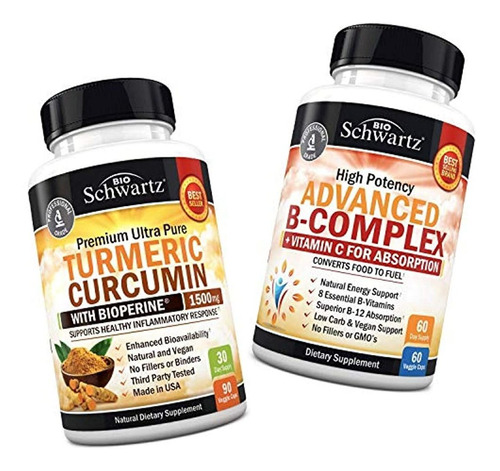 Curcumina De Cúrcuma Con Bioperine 1500 Mg + Vitaminas Compl