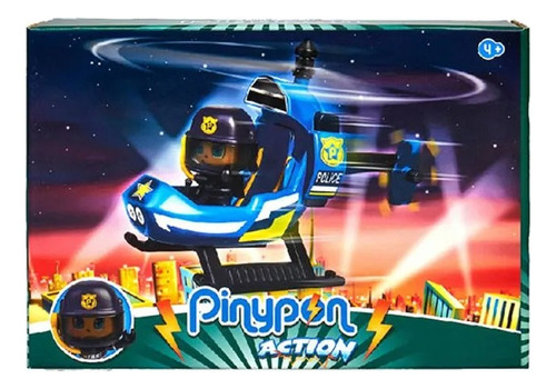 Figura Pinypon Action Helicoptero + Muñeco Y Accesorios 