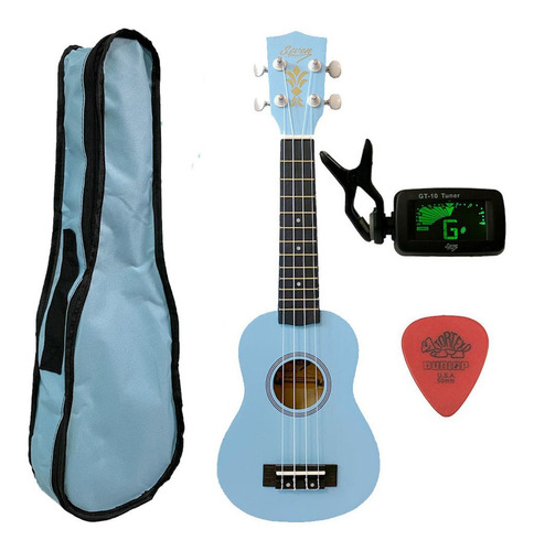 Ukulele Azul Seven Soprano Suk-07 Lb C/ Capa E Afinador Cor Azul-celeste