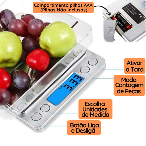 Mini Balança Digital De Cozinha Alta Precisão 0,1g Até 2000g