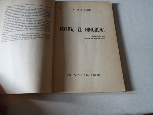 Livro: Escute, Zé-ninguém! Wilhelm Reich (Usado)