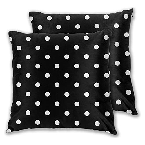 Fundas De Almohada Lunares Negros Y Blancos De 18 X 18 ...