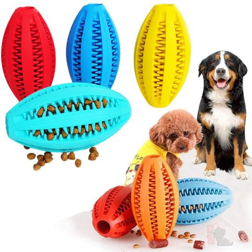 Brinquedo Interativo Grande Cães Porta Petiscos Ração Oval Cor Amarelo