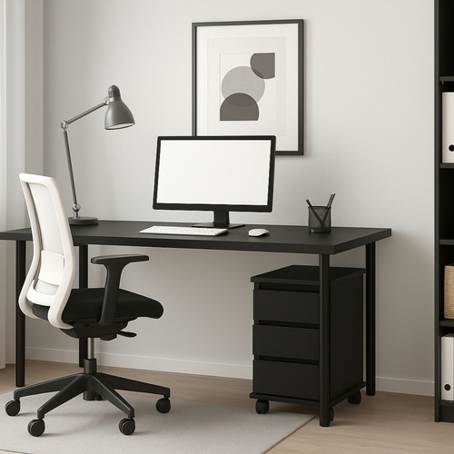 Gaveteiro 62cm Com Rodas Para Escritório 3 Gavetas