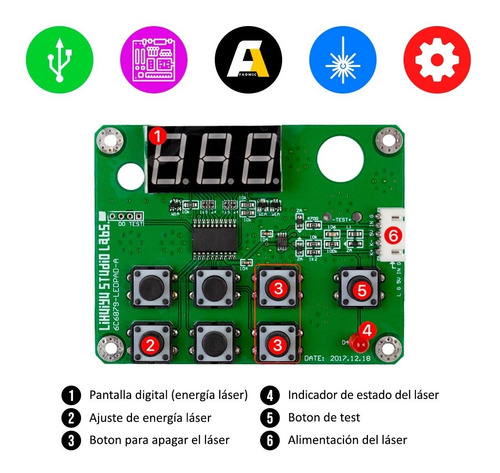 Panel De Control Display Botones Controlador Nano M2 Faomic