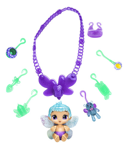 Baby Alive Glo Pixies Minis Carry N Care Collar, Perla Lila.