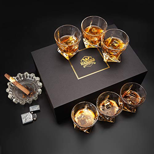 Juego De 6 Vasos De Whisky, Vasos De Cristal Torcido Kanars