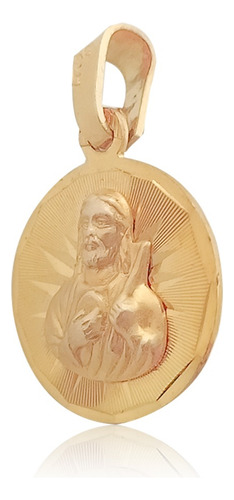 Medalla Oro 18k Laminado #296 Sagrado Corazón Grabado Dorado