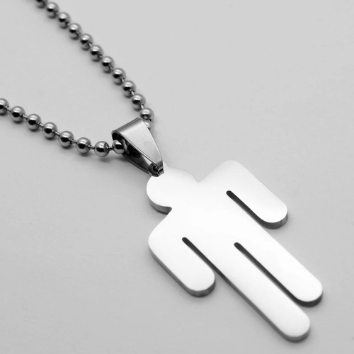 E Billie Eilish - Colar De Medalha De Metal Gótico Rap Hip