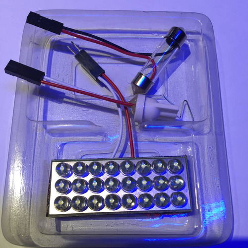 Plaqueta 25 Leds-12v Luz Techo Baul  Auto C/ Adap. P/ Tubox1