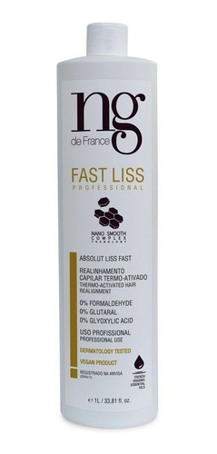 Alisamento Capilar Vegano Sem Formol Fast Liss Redutor 1l