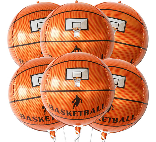 Globos Orbz 22pLG 6 Piezas Calidad Helio Esfera Basquetball