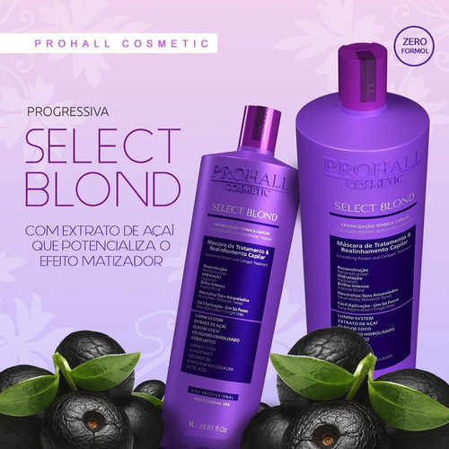 Select Blond 1l Prohall + Sache 50g E Kit Aplicação Brinde