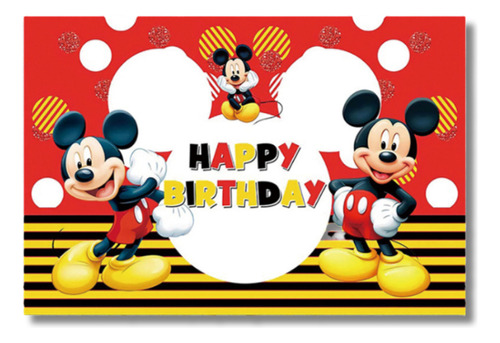 Fondo Telón Mickey Mouse Decoración Cumpleaños 120x80cm