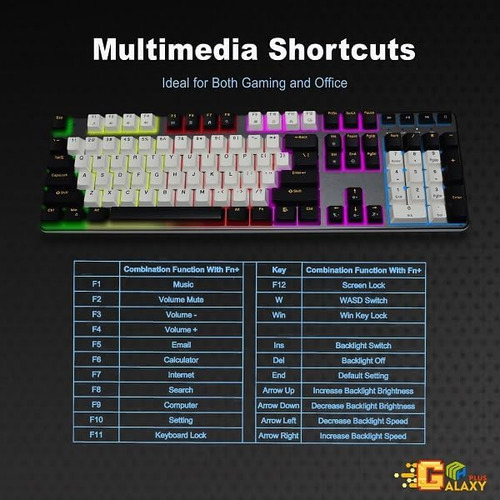 Teclado Galaxy Mh Plus Gaming - Teclado De Meachanical Com F