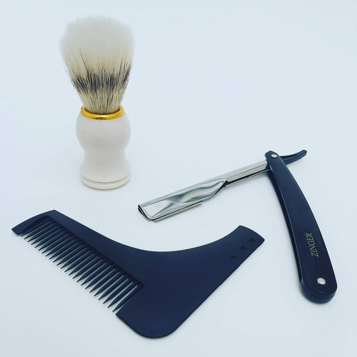 Regleta Afeitar Delinea Perfila Rasurado Barba Brocha Navaja