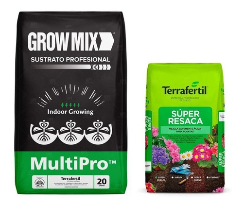 Sustrato Growmix Multipro 20 Lt Resaca 5lt Terrafertil Grow