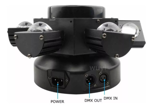 Canhão De Luz Giratório 10 Leds Rgb 150w 127/220V Movimento Ao Som Com Laser Iluminação Eventos Virtok