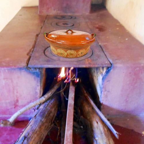 Cazuela De Barro Con Tapa Para 3.5 Litros / 1.75 Kg Color Marrón