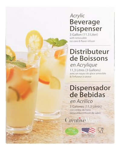 Dispensador De Bebidas Creativeware Con Cilindro De Hielo E