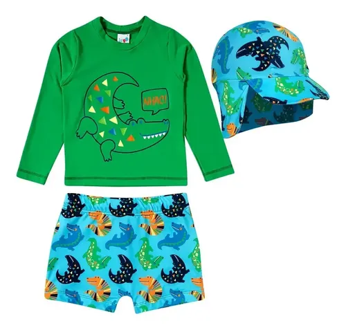 Conjunto Praia Infantil Blusa e Boné UV 50+ Tip Top