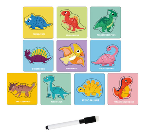 Rompecabezas De Animales Para Niños, Tarjetas De Dinosaurio