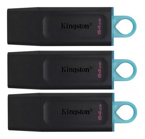 Imagen 1 de 10 de Pack X 3 Pendrive 64gb Kingston Datatraveler Exodia Usb 3.2