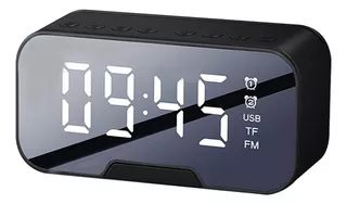 Reloj Despertador Digital Bocina Bluetooth Y Radio Fm Color Negro