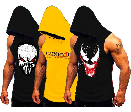 3 Súper Musculosa Capucha Venom + Monster + Punisher Genetic