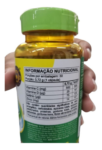 Suplemento Em Capsula Vitamina C C/ Zinco E Selênio 30 Caps