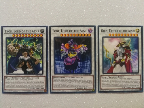 Yugioh Thor, Loki Y Odin Lord Of The Aesir (comun)