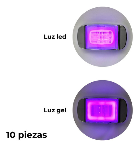 Plafón Ovalado Univ. Bicel Cromo Led Y Gel Morado 10 Pzas.