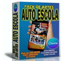 Comprar Pack +200 Artes Auto Escola Editável No Canva + 10 Bônus 