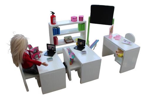 Muebles Genéricos Para Escuela De Muñecas Con Accesorios