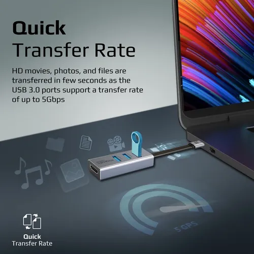 Hub Usb-c 3.0 Hdmi 4k Usb 3.0 5gbps Mediahub-c3 Backup