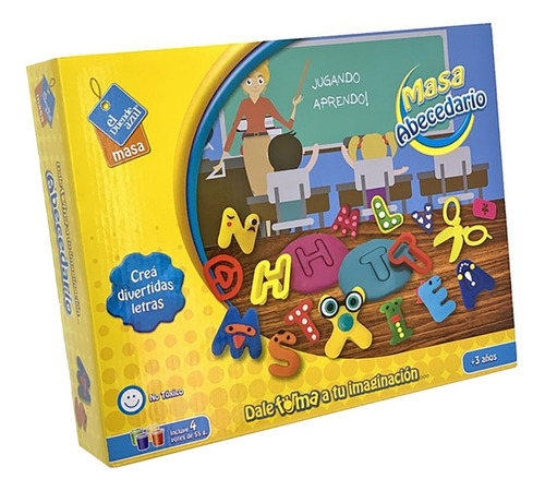 Juego De Masas Letras Abecedario Accesorios Cod 8843 Bigshop Color Amarillo