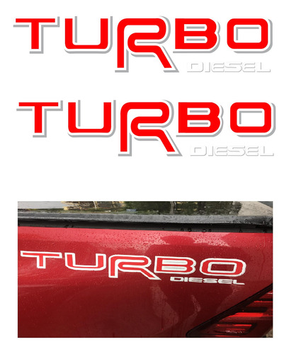 2 Calcomania Sticker Turbo Diesel Para Toyota Hilux