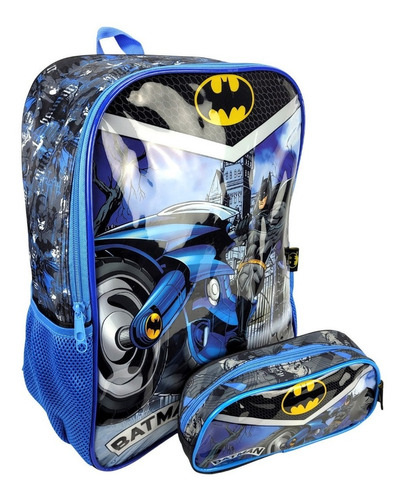 Mochila Infantil Batman Costas E Estojo Luxcel Is37921bm-az