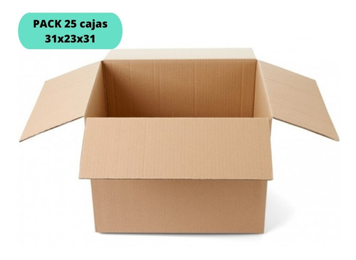Imagen 1 de 4 de Cajas De Cartón 31x23x31 / Pack 25 Cajas / Cart Paper