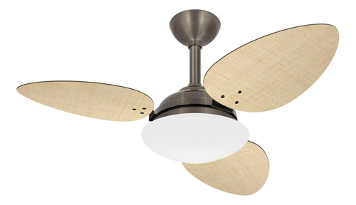 Ventilador De Teto Potente Pétalo 3 Pás Palha Ventax 220v Cor da estrutura Alumínio Cor das pás Mdf Diâmetro 105 cm Material das pás MDF