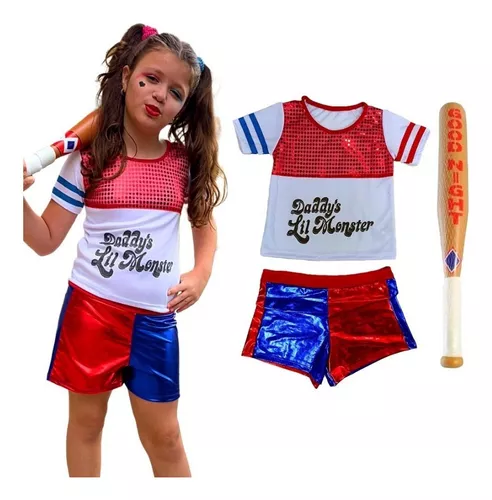 Fantasia Roupa Infantil Menina Arlequina Com Taco ( dos 2 aos 12