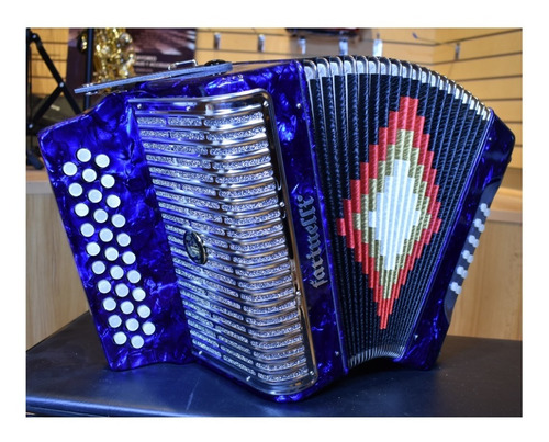 Acordeon 31 Botones 12 Bajos Fa Azul Parrilla Metal 3012faap