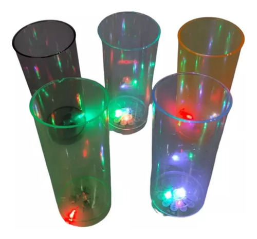 Vaso Tubo Led X10 Unidades Fiesta Cotillon Luminoso