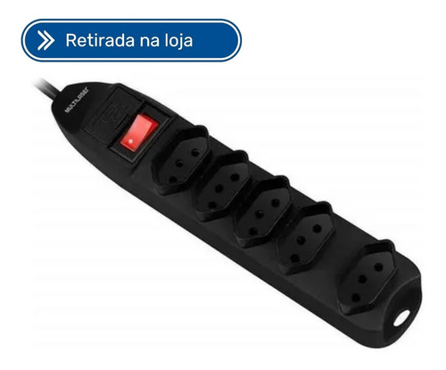 Filtro De Linha 5 Tomadas Preto Multilaser - Wi297