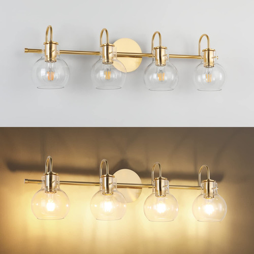 Lámpara Baño 4 Luces Doradas Con Acabado Elegante Producto A
