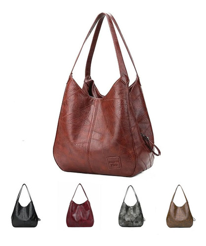 Bolso Cuero Suave Para Mujeres Con Múltiples Compartimentos