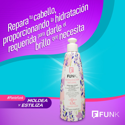 Funk, Crema Para Peinar, Restauración, 290 Ml