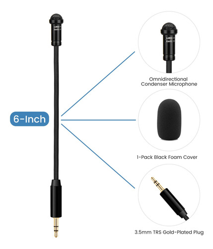Micrófono Lavalier Colgante Compatible Con Sistema Dji Mic Negro